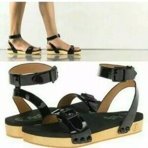 Flogg noelle patent look wooden sandal 7